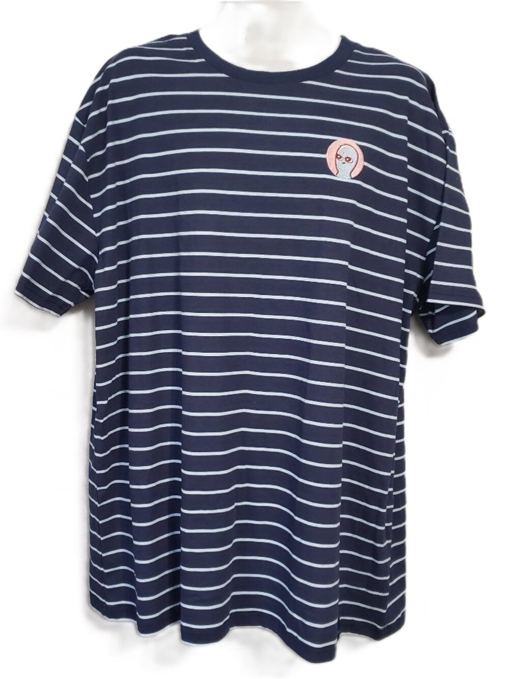 Strange Planet Alien Striped Tee Nathan W Pyle Unisex 2XL Embroidered Logo Shirt